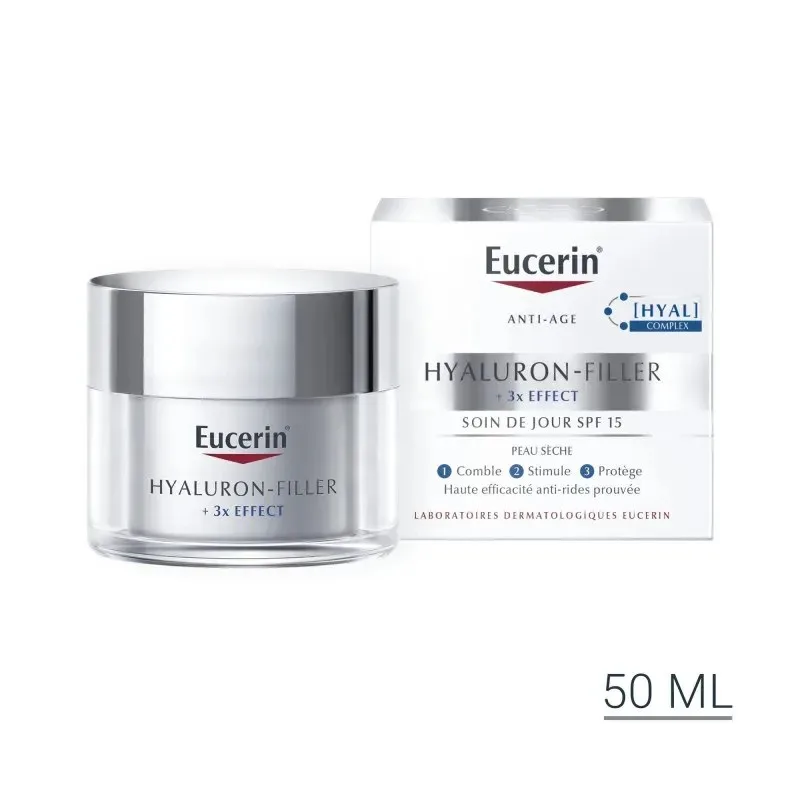 EUCERIN Hyaluron Filler Soin de Jour Anti Age SPF15 Peau Sèche 50 ml
