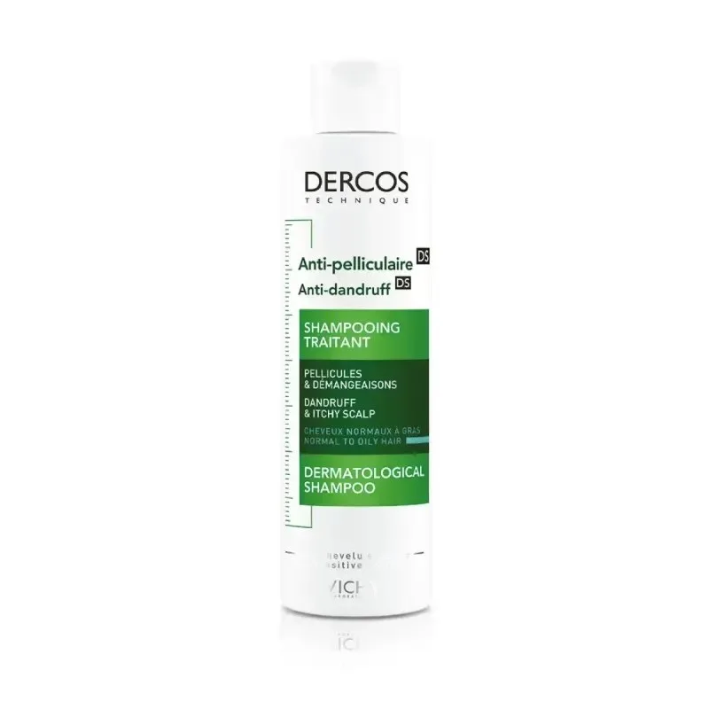 VICHY Dercos Anti-Pelliculaire Shampooing Traitant Cheveux Normaux à Gras 200 ml