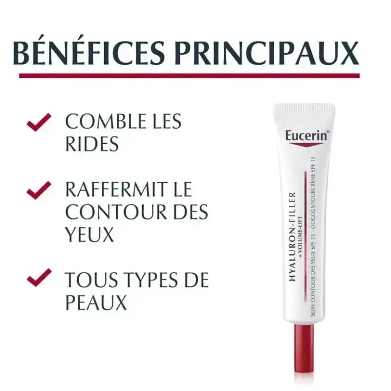 EUCERIN Hyaluron Filler Volume Lift Soin Contour des Yeux SPF15 15 ml — photo 2