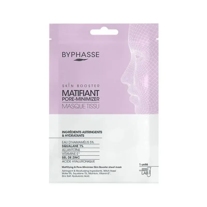 BYPHASSE Masque Tissu Skin Booster Matifiant Pore-Minimizer 18 ml