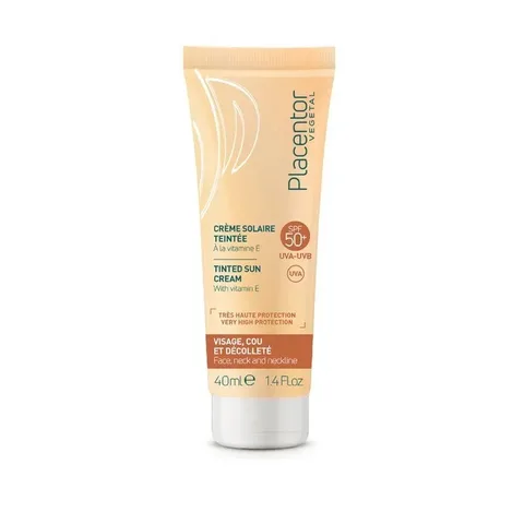 PLACENTOR Vegetal Crème Solaire Teinté à la Vitamine E SPF 50 40 ml