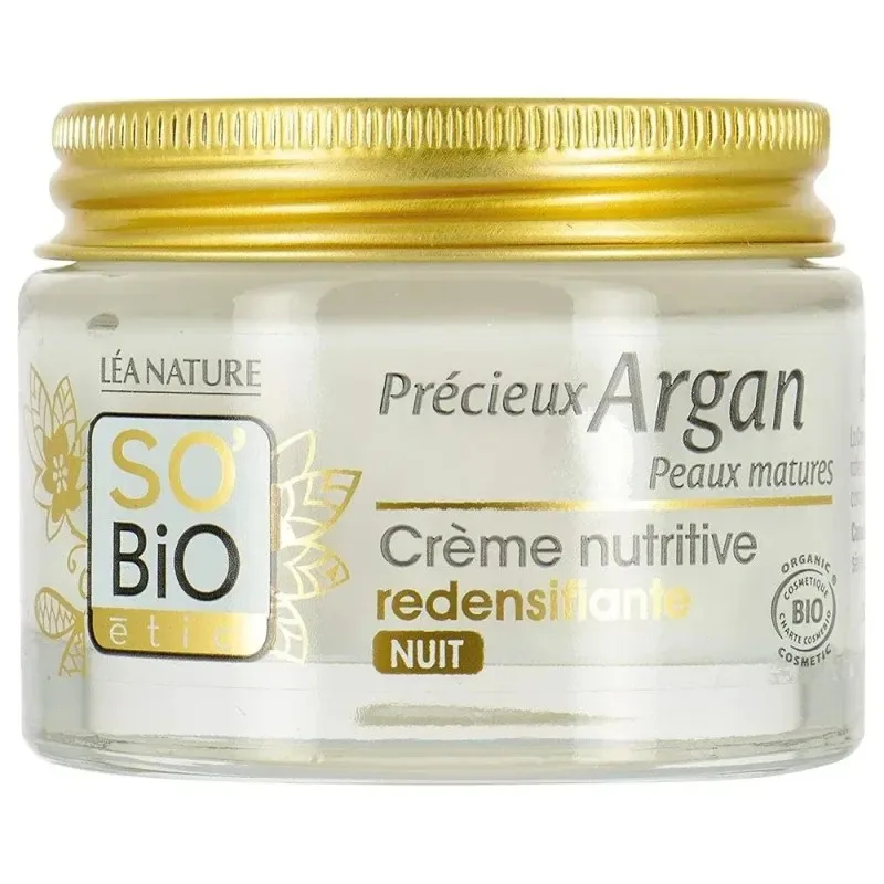 So Bio Crème Nutritive Redensifiante Nuit Précieux Argan Peaux Matures 50 ml