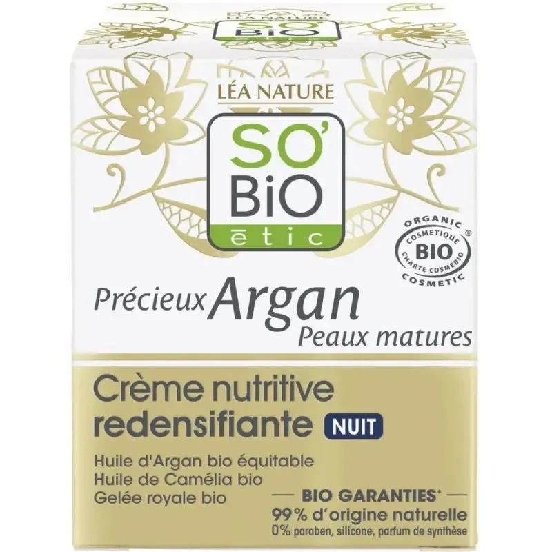 So Bio Crème Nutritive Redensifiante Nuit Précieux Argan Peaux Matures 50 ml — photo 2
