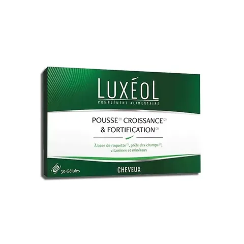 Luxeol Complément Alimentaire pour Cheveux Pousse Croissance Fortification 30 Gélules