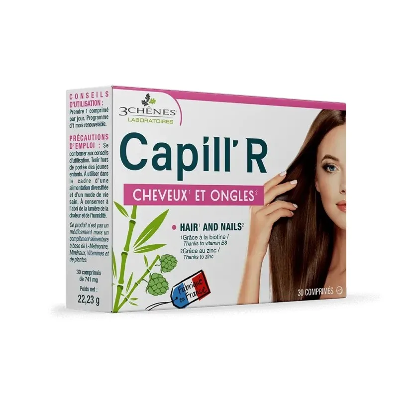 3 CHENES capill'r Cheveux et Ongles 30 Comprimes
