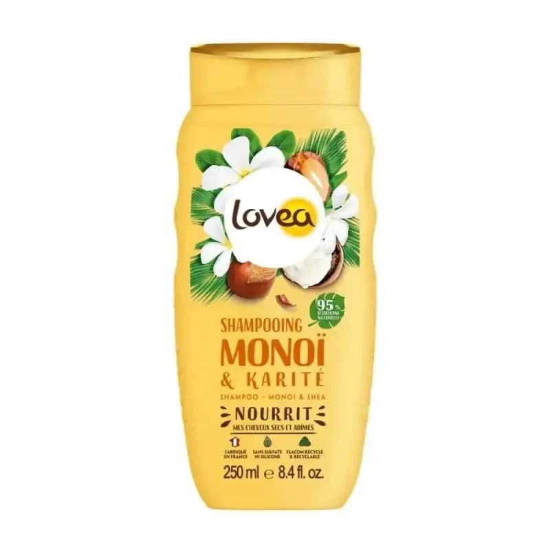LOVEA Shampooing Monoi & Karite Cheveux Secs et Abîmés 250 ml