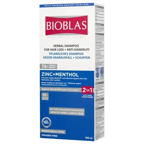 BIOBLAS Shampoing Zinc+menthol Anti Pelliculaire 360 ml