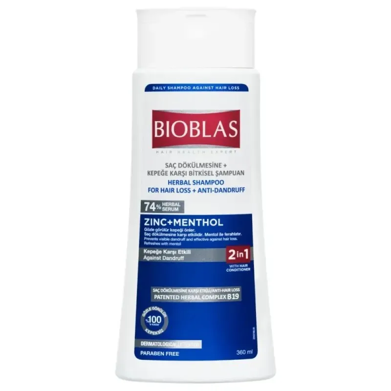 BIOBLAS Shampoing Zinc+menthol Anti Pelliculaire 360 ml — photo 2