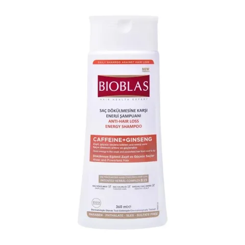 BIOBLAS Shampooing Énergisant Caffeine+ginseng 360 ml