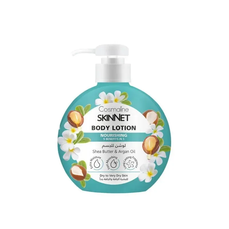 COSMALINE Skinnet Lait Corps Nourrissant au Beurre de Karite et à l'huile d'argan 400 ml