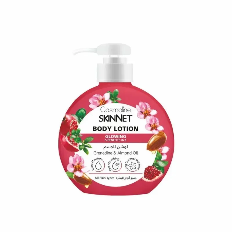 COSMALINE Skinnet Lait Corps Grenadine Eclatante et Huile d'amande 400 ml