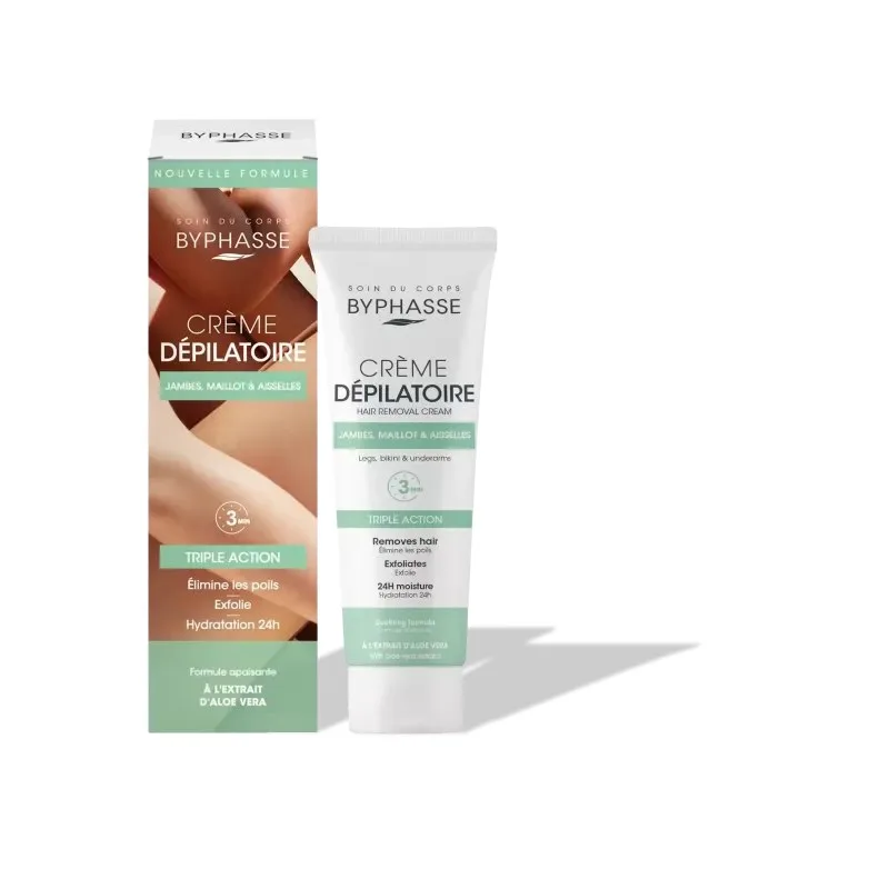 BYPHASSE Crème Dépilatoire Aloe Vera Effet Calmant 125 ml