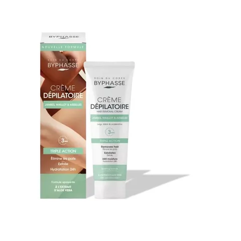BYPHASSE Crème Dépilatoire Aloe Vera Effet Calmant 125 ml