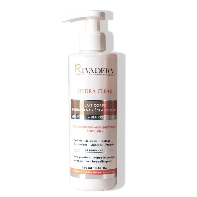 RIVADERM Hydra Clear Lait de Corps Hydratant et Éclaircissant 250 ml