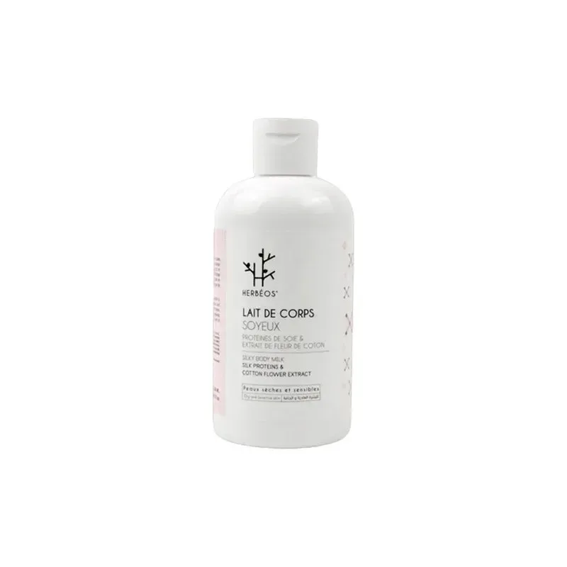 HERBEOS Lait de Corps Soyeux Proteines de Soie et Fleur de Coton 250 ml