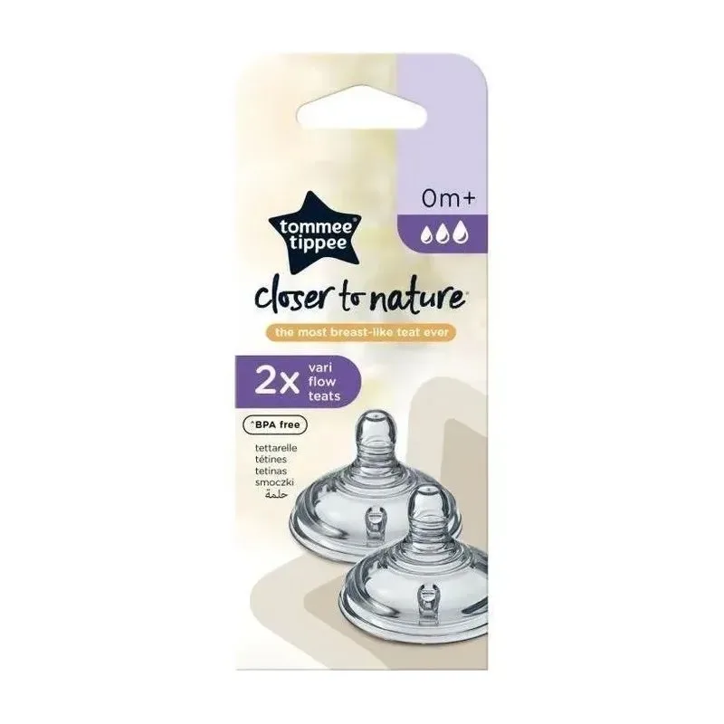 TOMMEE TIPPEE Closer To Nature 2 Tétines Debit Variable 0m+