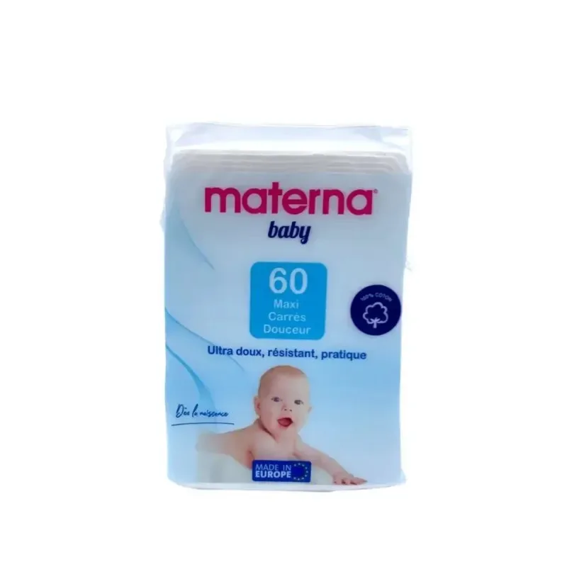 MATERNA Baby Coton Maxi Carres Douceur Bt/60