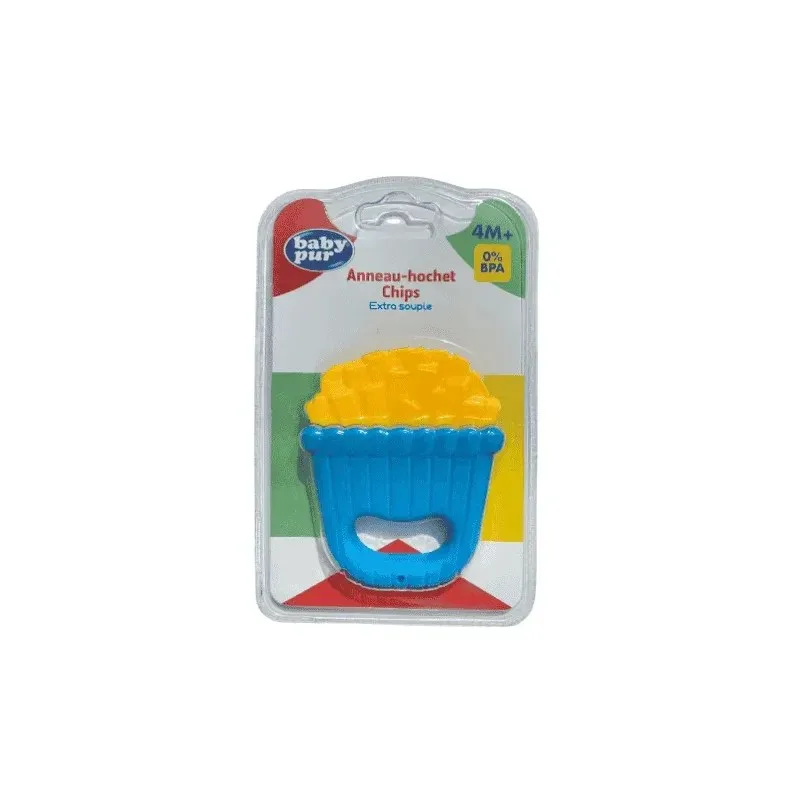 BABY PUR Anneau Hochet Chips Extra Souple 4m+ Bc040002