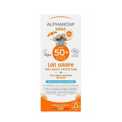 ALPHANOVA Écran Bébé Bio Lait Solaire SPF50+ 50 g