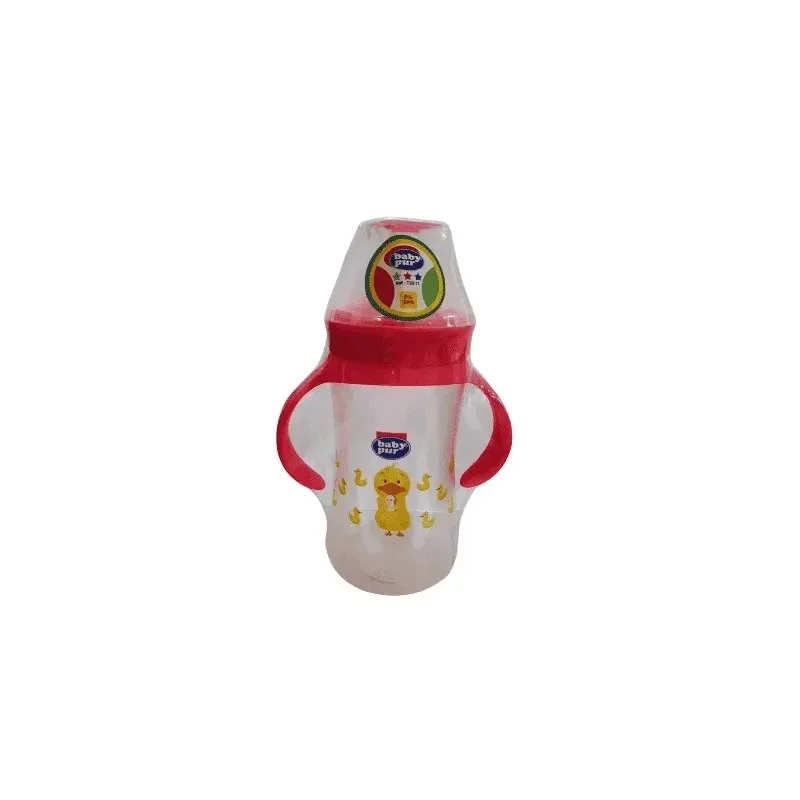 BABY PUR Biberon Pp Maxi Large avec Anses et Couvercle Torsade 360 ml