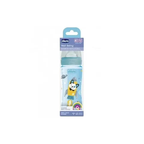 CHICCO Biberon Well-Being 330 ml . Tétine Silicone 4m+