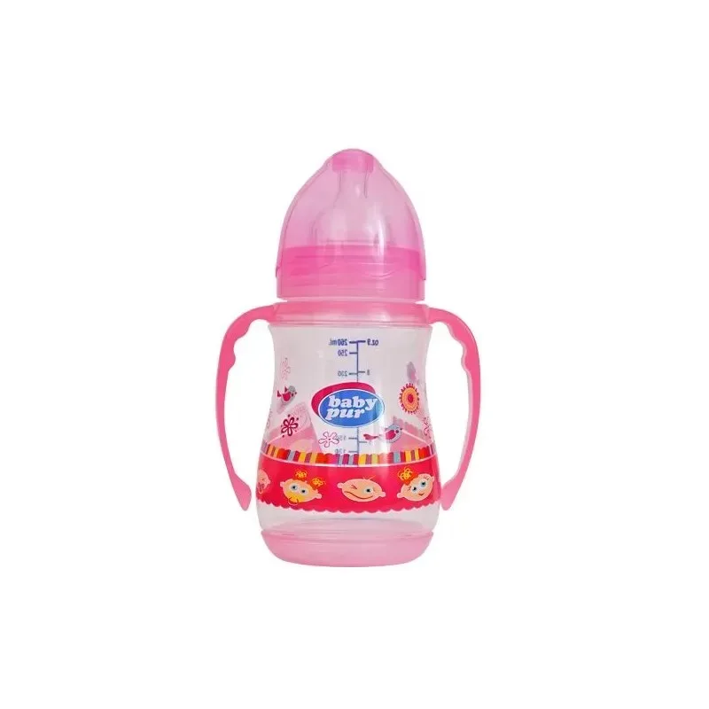 BABY PUR Biberon Pp Pastel Large Couvercle avec Anses 250 ml