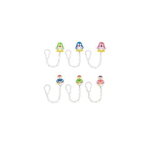 BABY PUR Attache Sucette 0m+ Pingouin et Clown