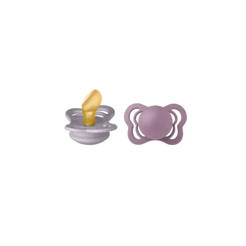 BIBS 2 Sucette Couture Pacifier Fossil Grey Mauve Size 1