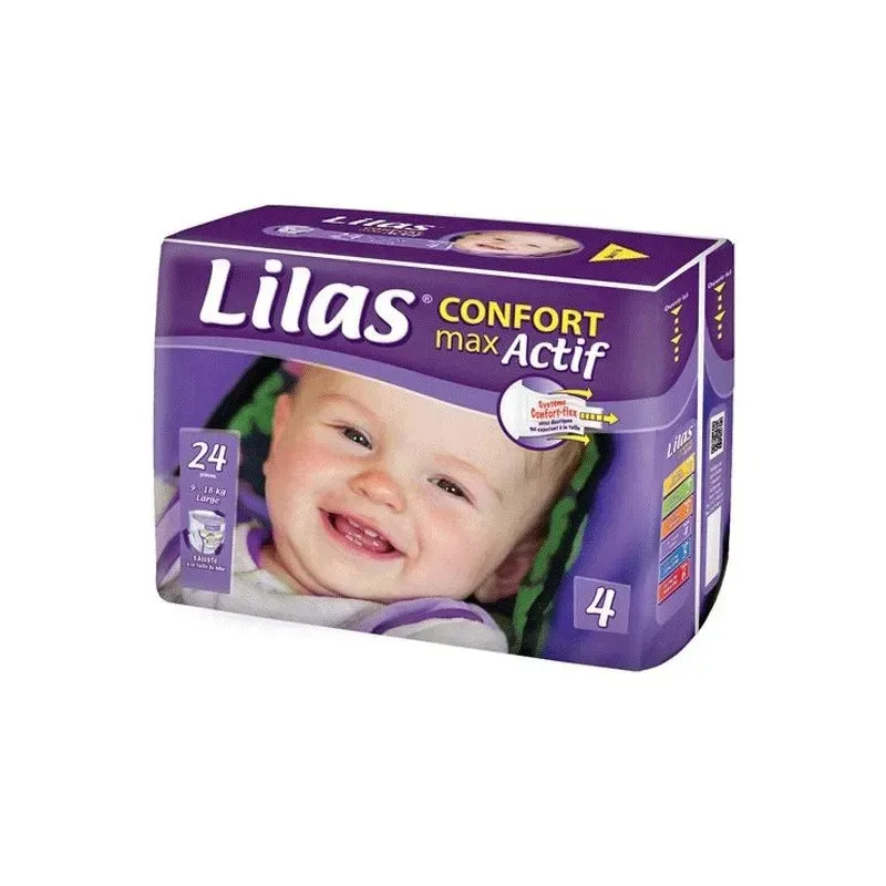 LILAS Confort Max Couche Bébé 9-18kg Taille 4 24 Pièces