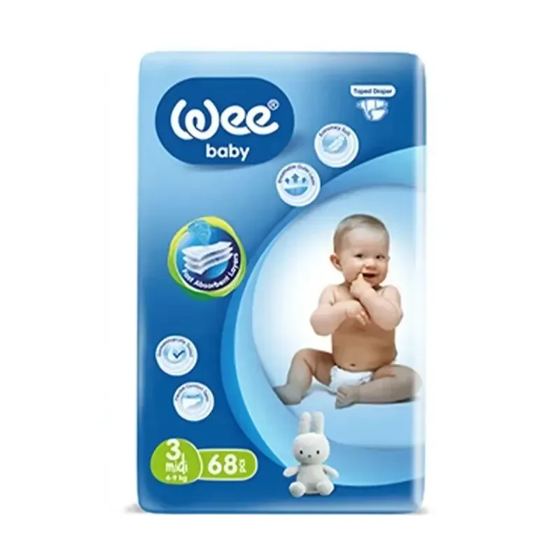 WEE BABY Couche Taille 3 Midi 4-9kg 68 Pièces