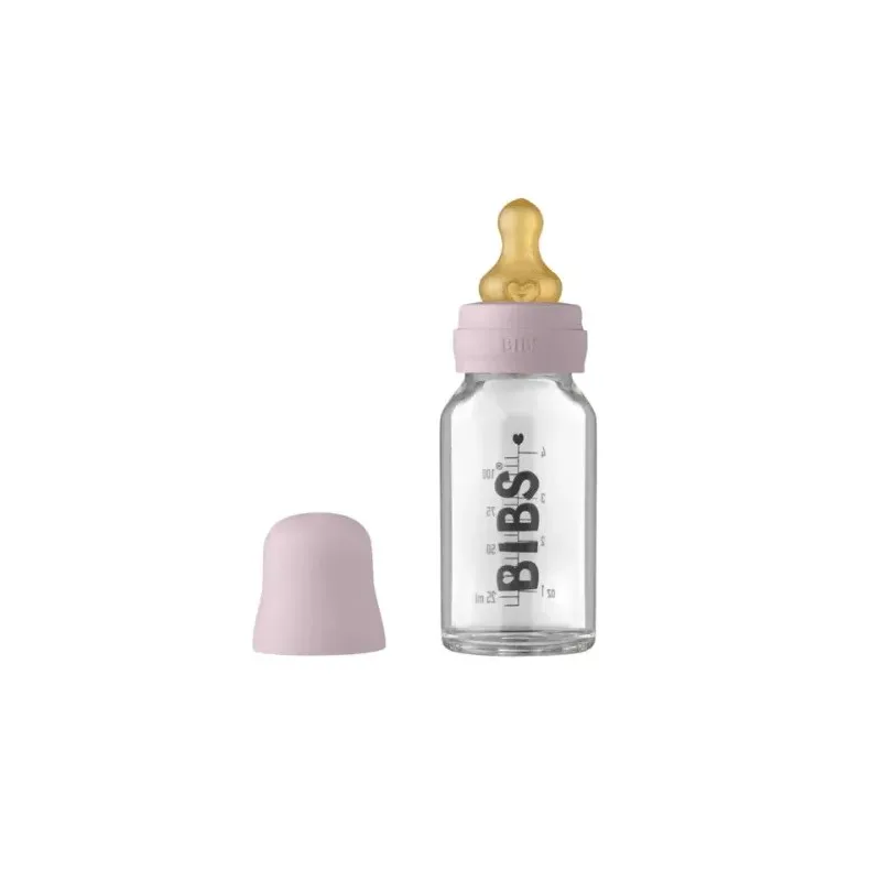 BIBS Baby Glass Bottle Complete Set Dusky Lilac 110 ml