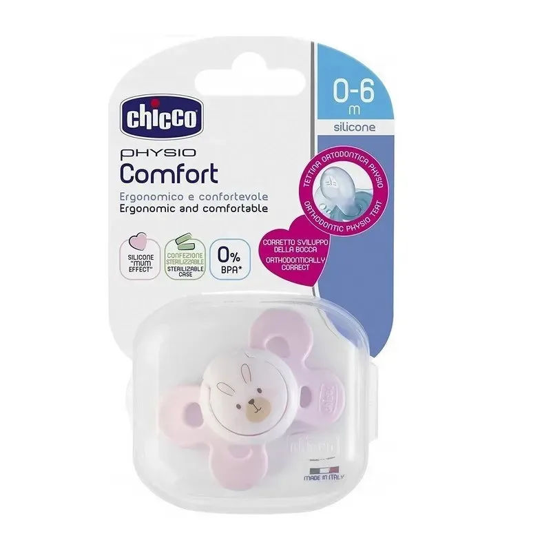 CHICCO Sucette Physio Comfort Silicone 0-6m+