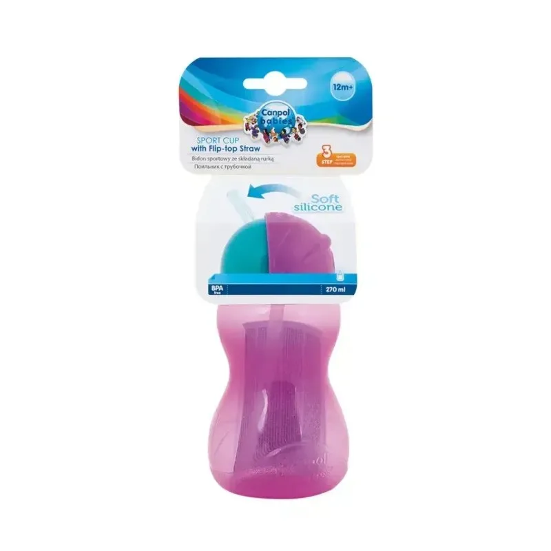 CANPOL BABIES Tasse Sport avec Paille Retractable 12m+ 270 ml 56/109 — photo 2