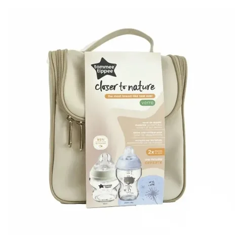 TOMMEE TIPPEE Trousse Closer To Nature 02 Biberons en Verre Bleu