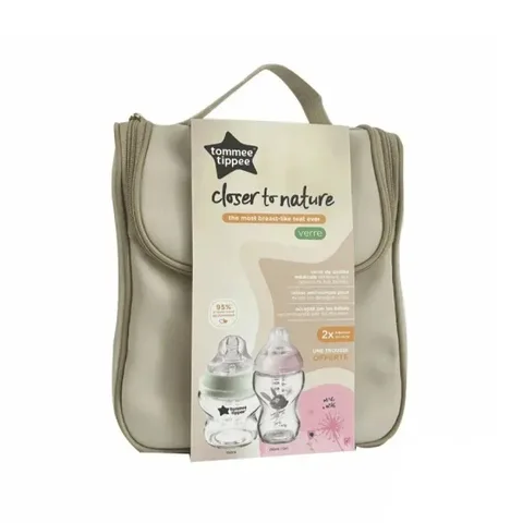 TOMMEE TIPPEE Trousse Closer To Nature 02 Biberons en Verre Rose