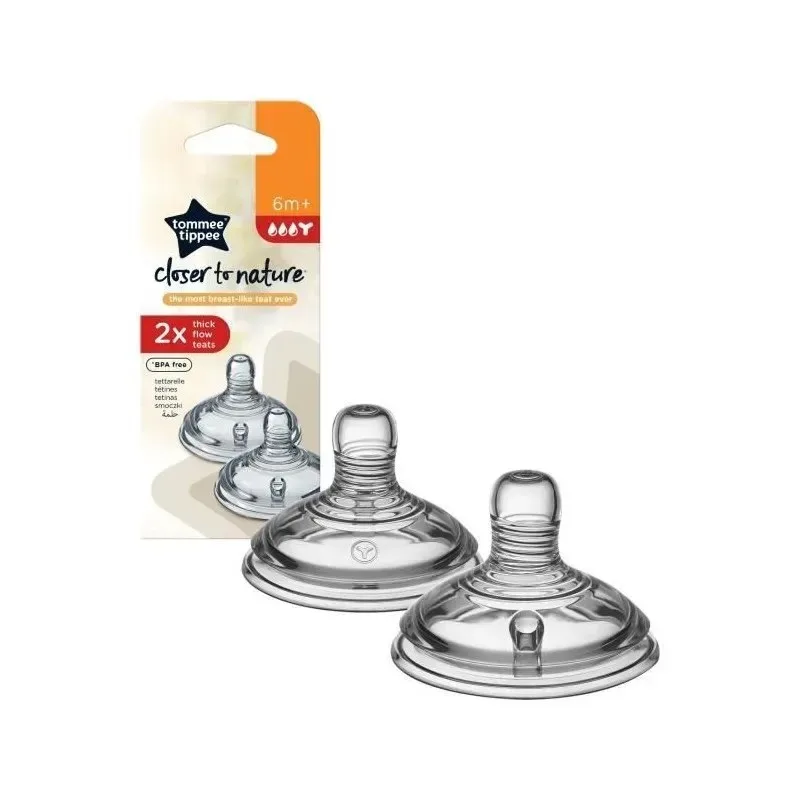 TOMMEE TIPPEE Closer To Nature 2 Tétines Preparation Epaisse 6m+