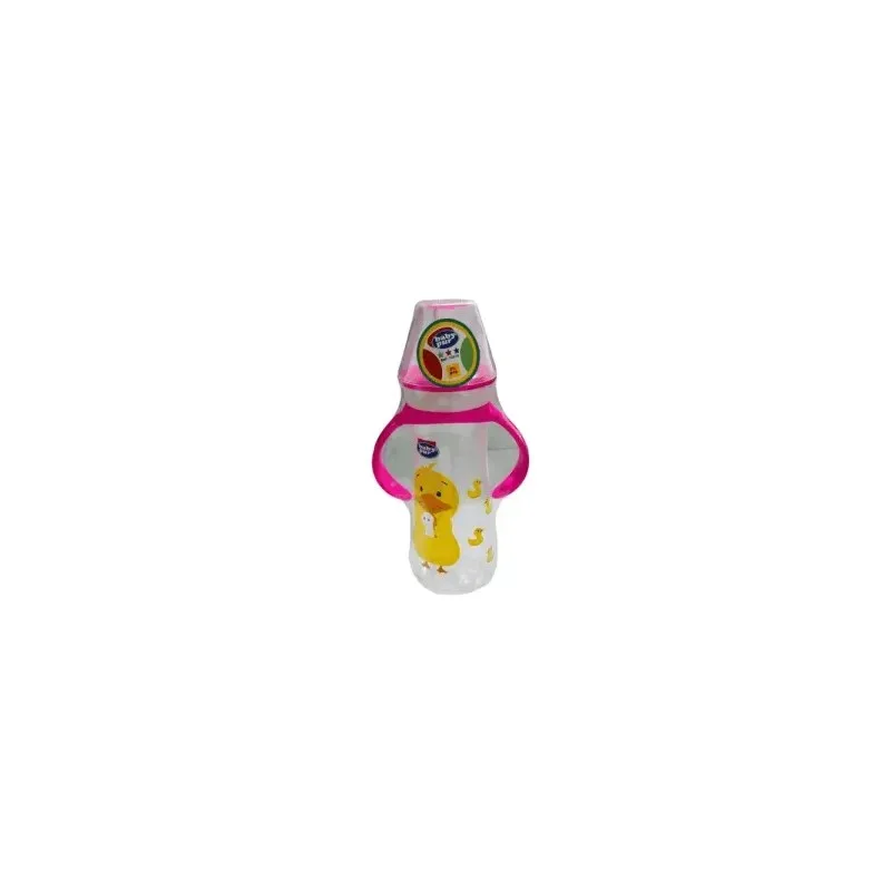 BABY PUR Biberon Standard avec Couvercle Torsade & Anses 250 ml Rose 72010
