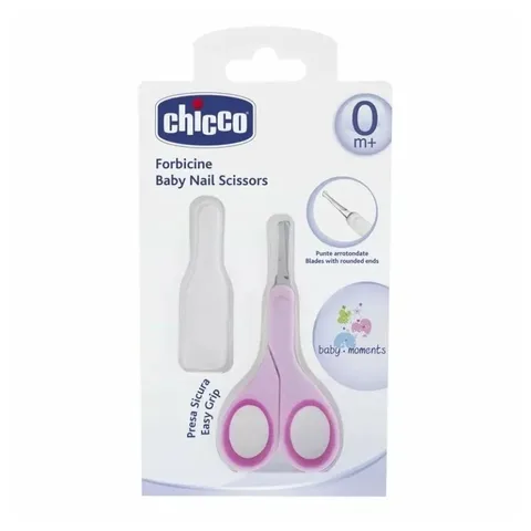 CHICCO Ciseaux Light Rose avec Etui Protecteur