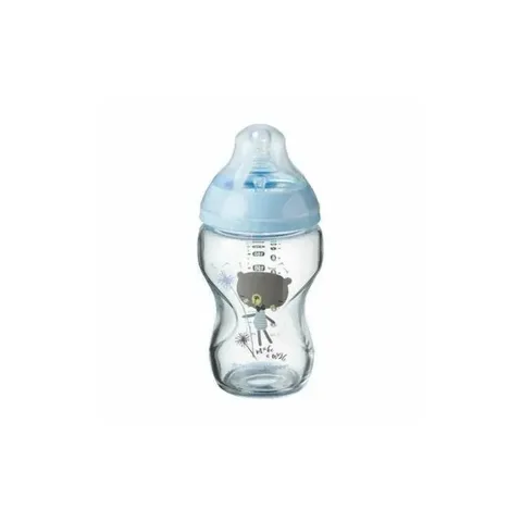 TOMMEE TIPPEE Closer To Nature Biberon Bleu en Verre 0m+ 250 ml
