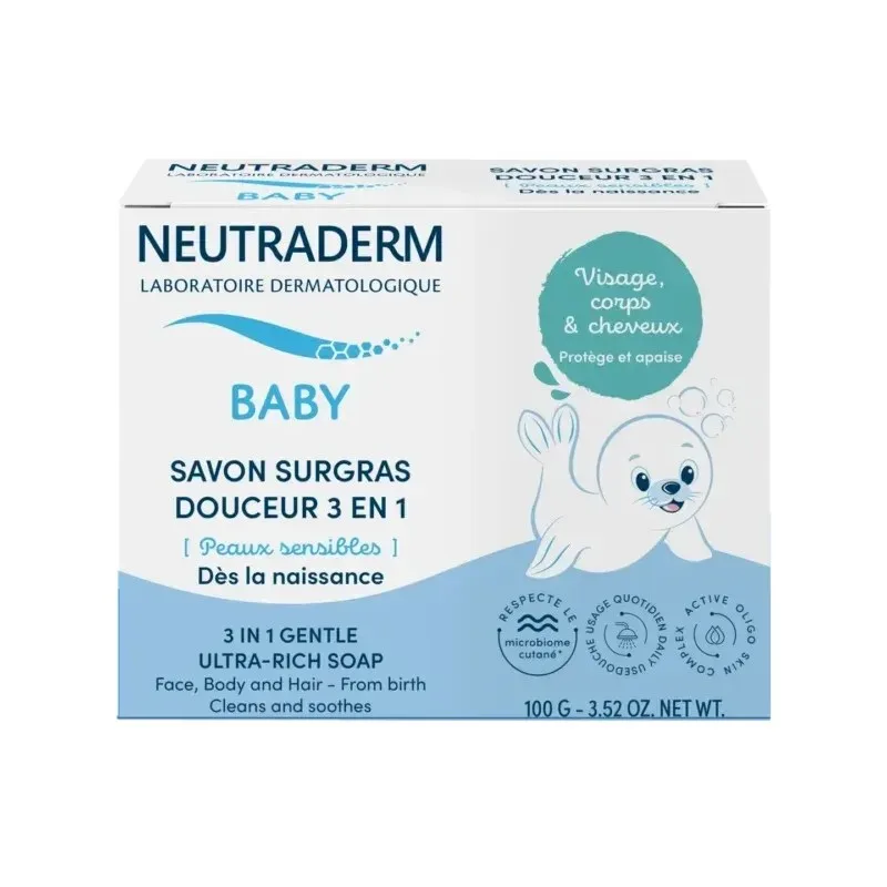 NEUTRADERM Baby Savon Surgras 3 en 1 100 g