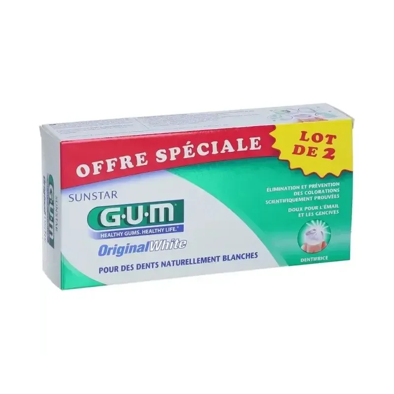 GUM Dentifrice Original White Duo