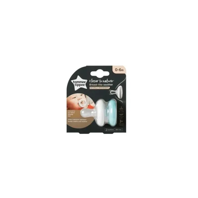 TOMMEE TIPPEE Closer To Nature 2 Sucettes Breast-Like Nuit 0-6m