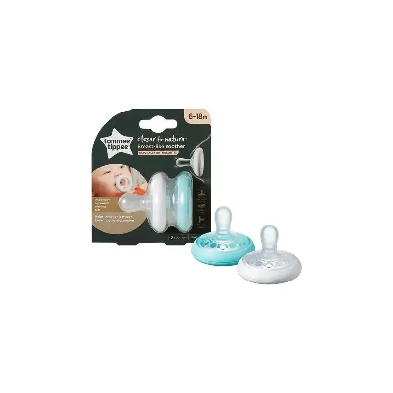 TOMMEE TIPPEE Closer To Nature 2 Sucettes Breast-Like 6-18m