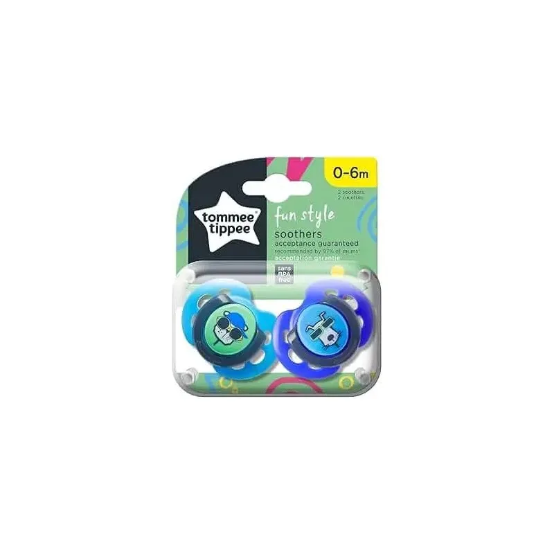 TOMMEE TIPPEE 2 Sucettes Fun Style 0-6m
