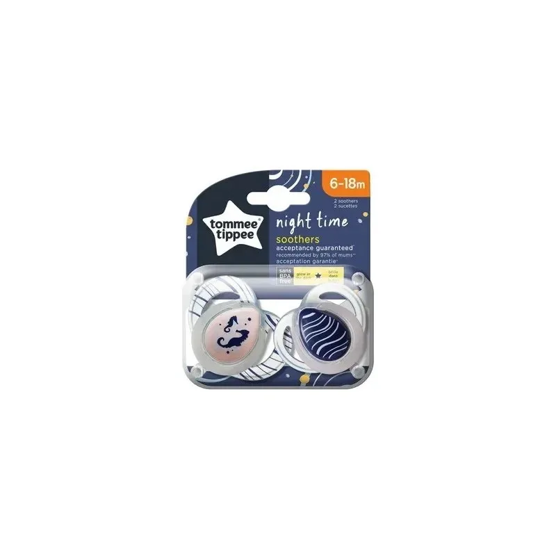 TOMMEE TIPPEE 2 Sucettes Night Time 6-18m