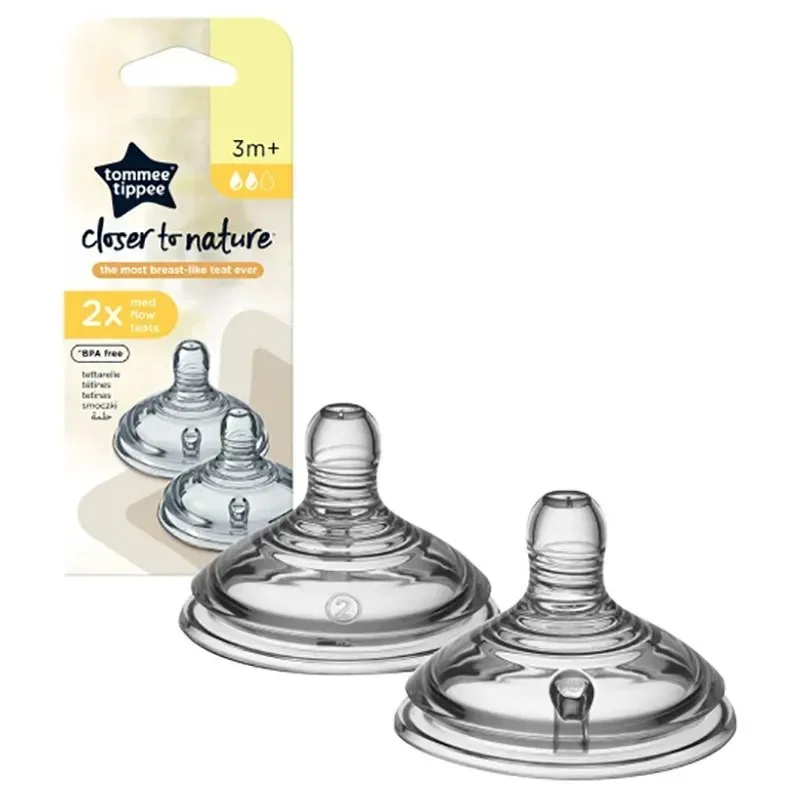 TOMMEE TIPPEE Closer To Nature 2 Tétines Debit Moyen 3m+