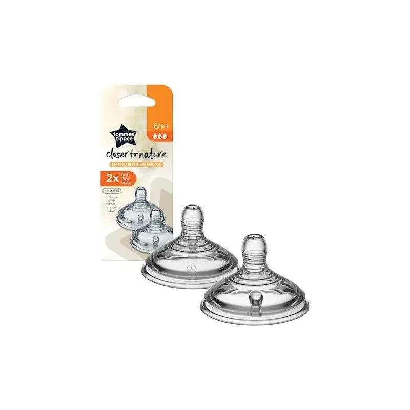 TOMMEE TIPPEE Closer To Nature 2 Tétines Debit Rapide 6m+