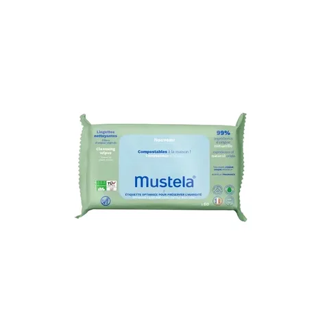 MUSTELA Lingettes Nettoyantes à l'avocat Bio *60 Lingettes