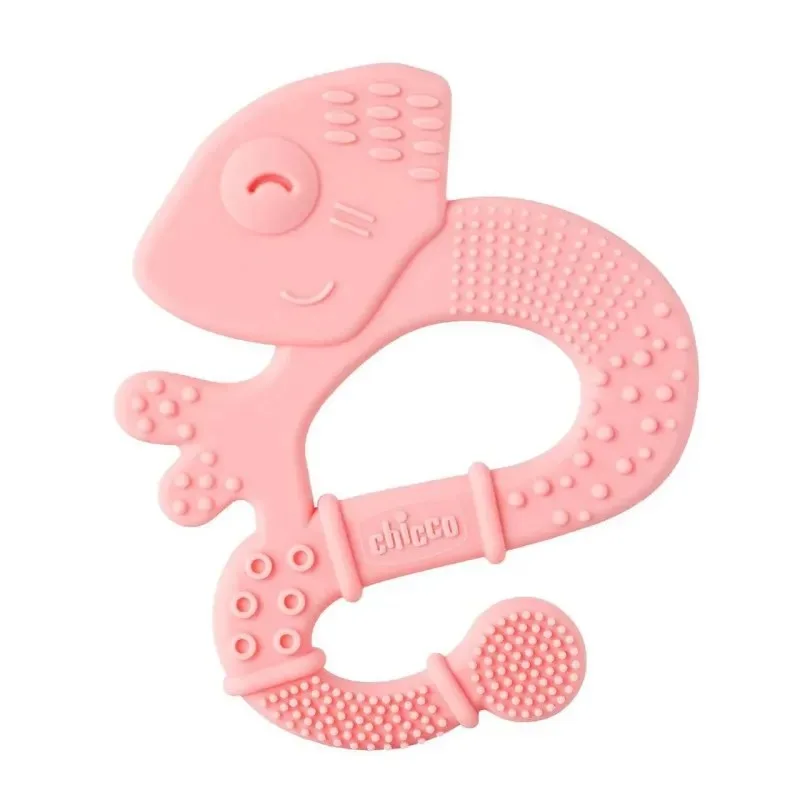 CHICCO Anneau de Dentition +2m Soft et Clean Iguane Rose