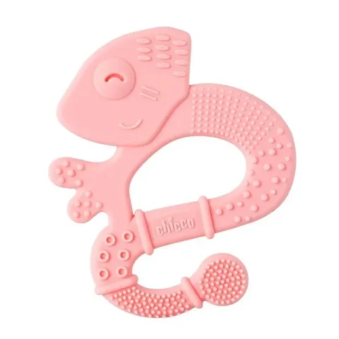 CHICCO Anneau de Dentition +2m Soft et Clean Iguane Rose